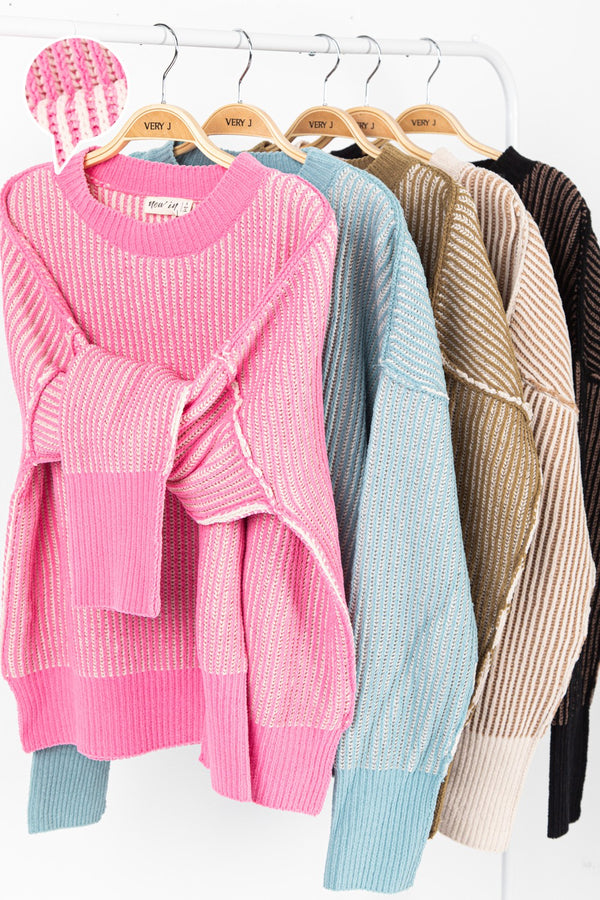 SP Two Tone Casual Knit Sweater