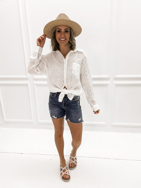 White Button Up Coverup
