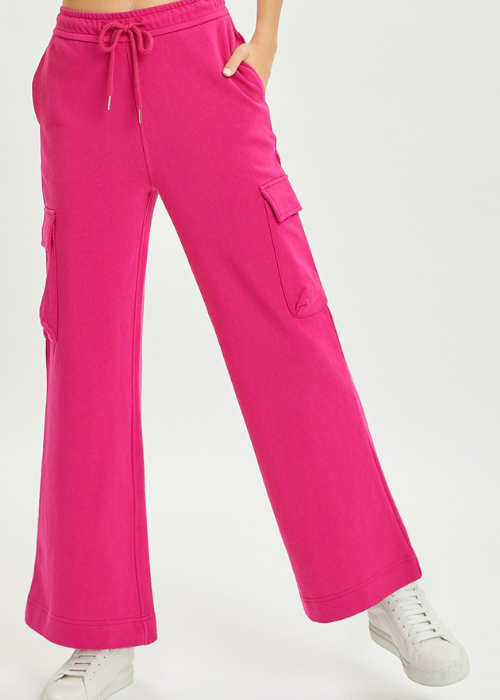 Relaxed Cargo Wide Terry Pants