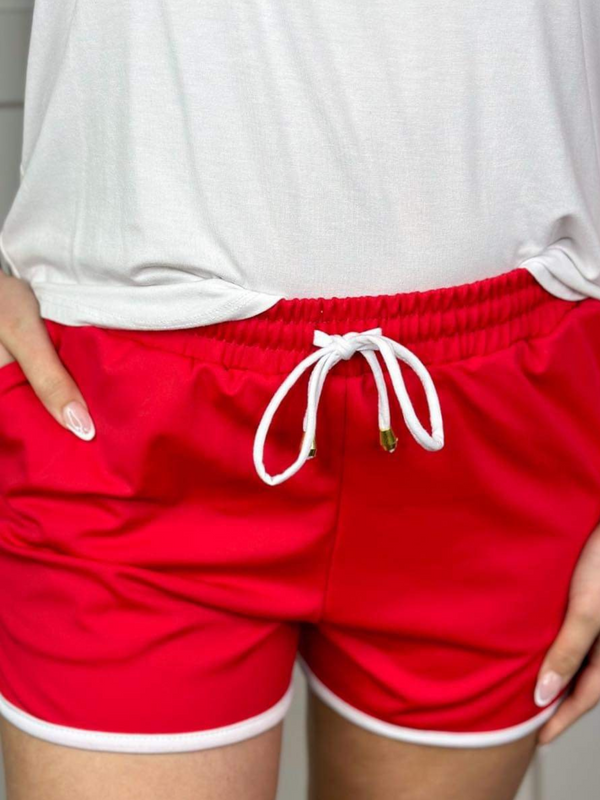 Red And White Everyday Shorts