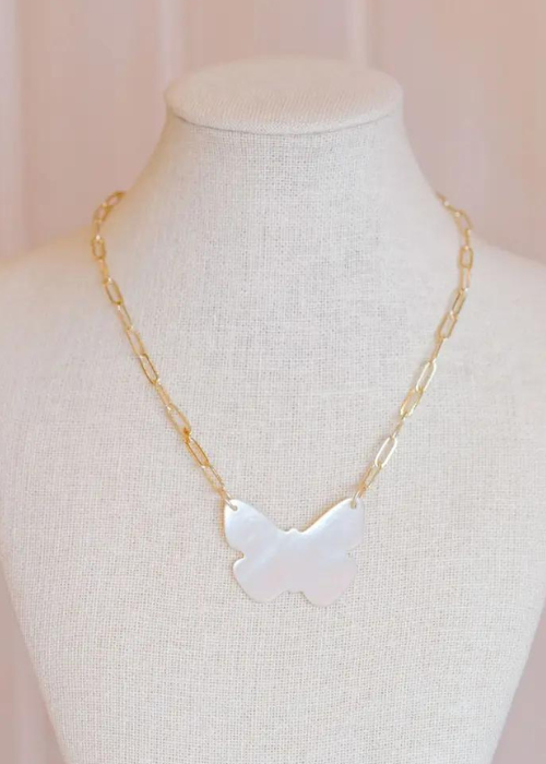 Flutterby Mother of Pearl Necklace